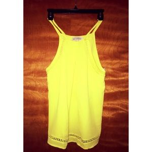 Lemon yellow tank with beautiful detail